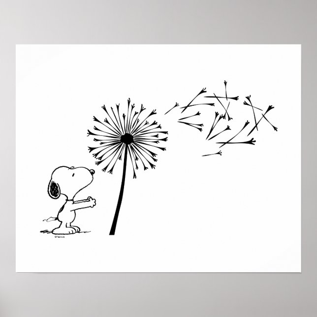 Snoopy With Dandelion Poster (Front)