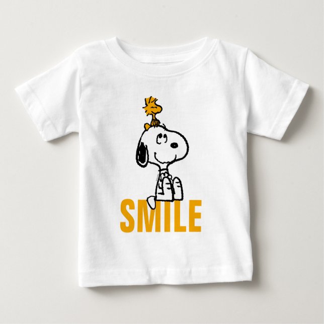 Snoopy & Woodstock - All Smiles Baby T-Shirt (Front)