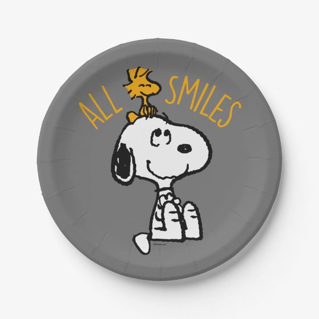 Snoopy & Woodstock - All Smiles Paper Plates (Front)