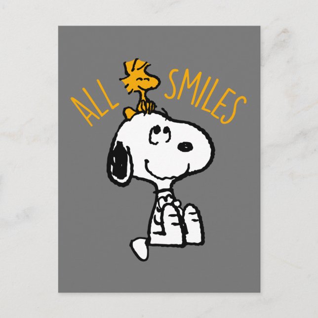 Snoopy & Woodstock - All Smiles Postcard (Front)