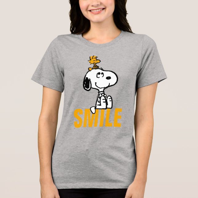Snoopy & Woodstock - All Smiles Tri-Blend Shirt (Front)