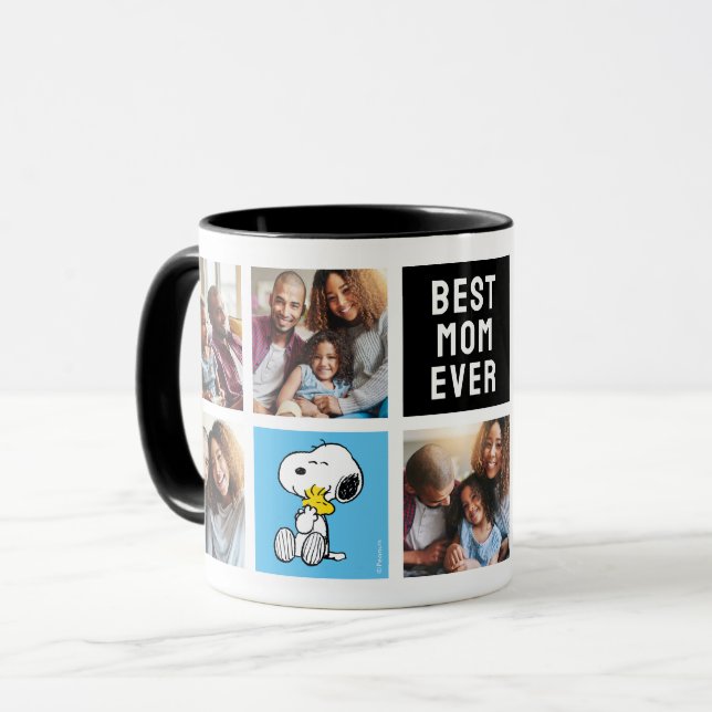 Snoopy & Woodstock | Best Mom Ever Collage Mug (Front Left)