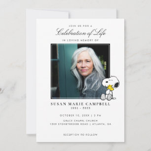 Snoopy & Woodstock Celebration of Life with Photo Invitation