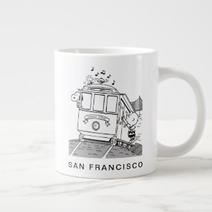 Snoopy, Woodstock, & Charlie Brown on a Trolley Giant Coffee Mug