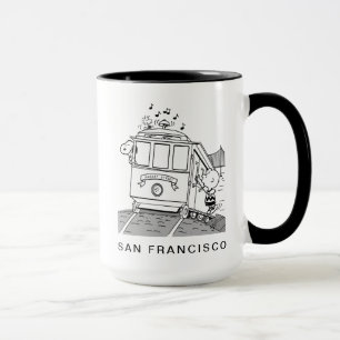 Snoopy, Woodstock, & Charlie Brown on a Trolley Mug