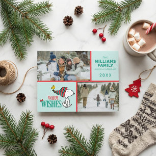 Snoopy & Woodstock Christmas Family Photo Collage Holiday Card