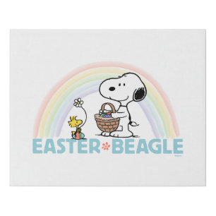 Snoopy & Woodstock - Easter Beagle Faux Canvas Print