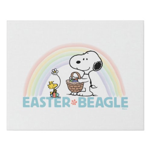 Snoopy  Woodstock _ Easter Beagle Faux Canvas Print
