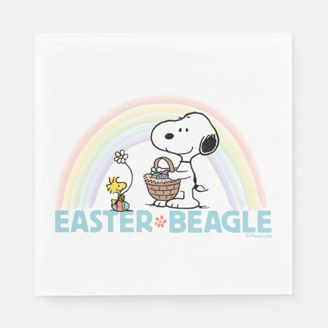 Snoopy & Woodstock - Easter Beagle Napkins (Front)