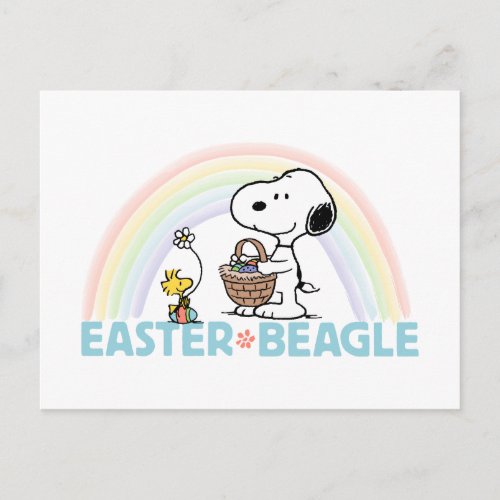 Snoopy  Woodstock _ Easter Beagle Postcard