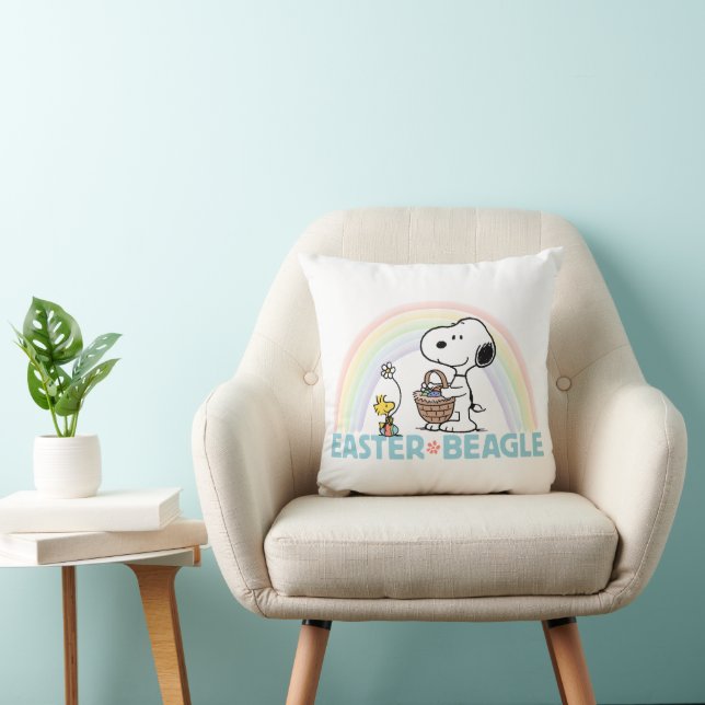 Snoopy & Woodstock - Easter Beagle Throw Pillow (Chair)
