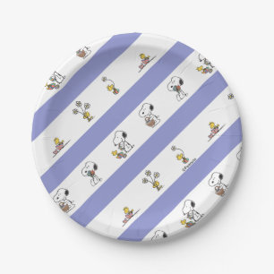 Snoopy & Woodstock Easter Stripe Pattern Paper Plates