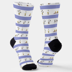Snoopy & Woodstock Easter Stripe Pattern Socks