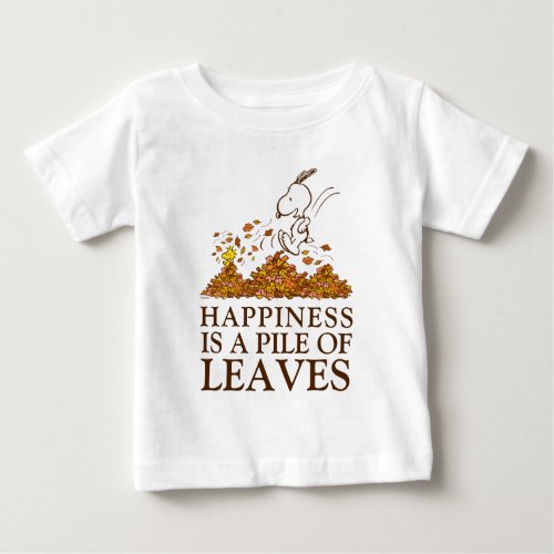 Snoopy  Woodstock Fall Leaves Baby T_Shirt