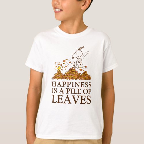 Snoopy  Woodstock Fall Leaves T_Shirt