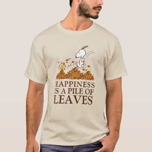 Snoopy  Woodstock Fall Leaves T_Shirt