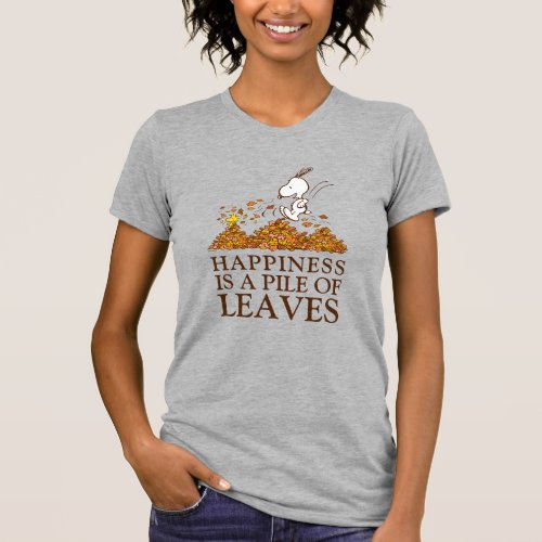 Snoopy  Woodstock Fall Leaves T_Shirt