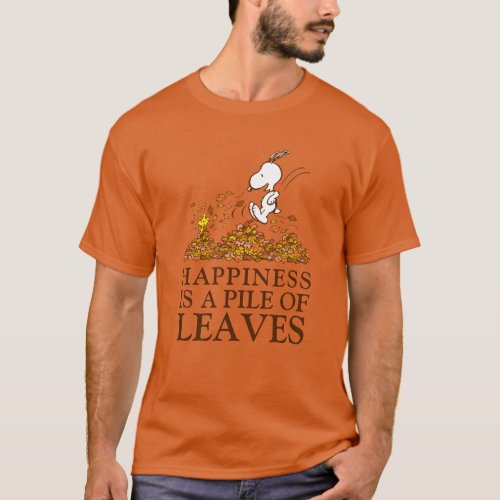 Snoopy  Woodstock Fall Leaves T_Shirt