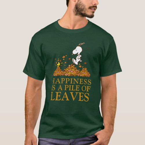 Snoopy  Woodstock Fall Leaves T_Shirt