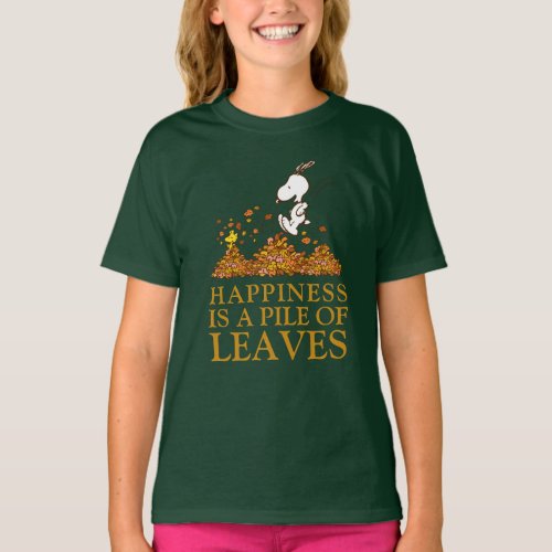 Snoopy  Woodstock Fall Leaves T_Shirt