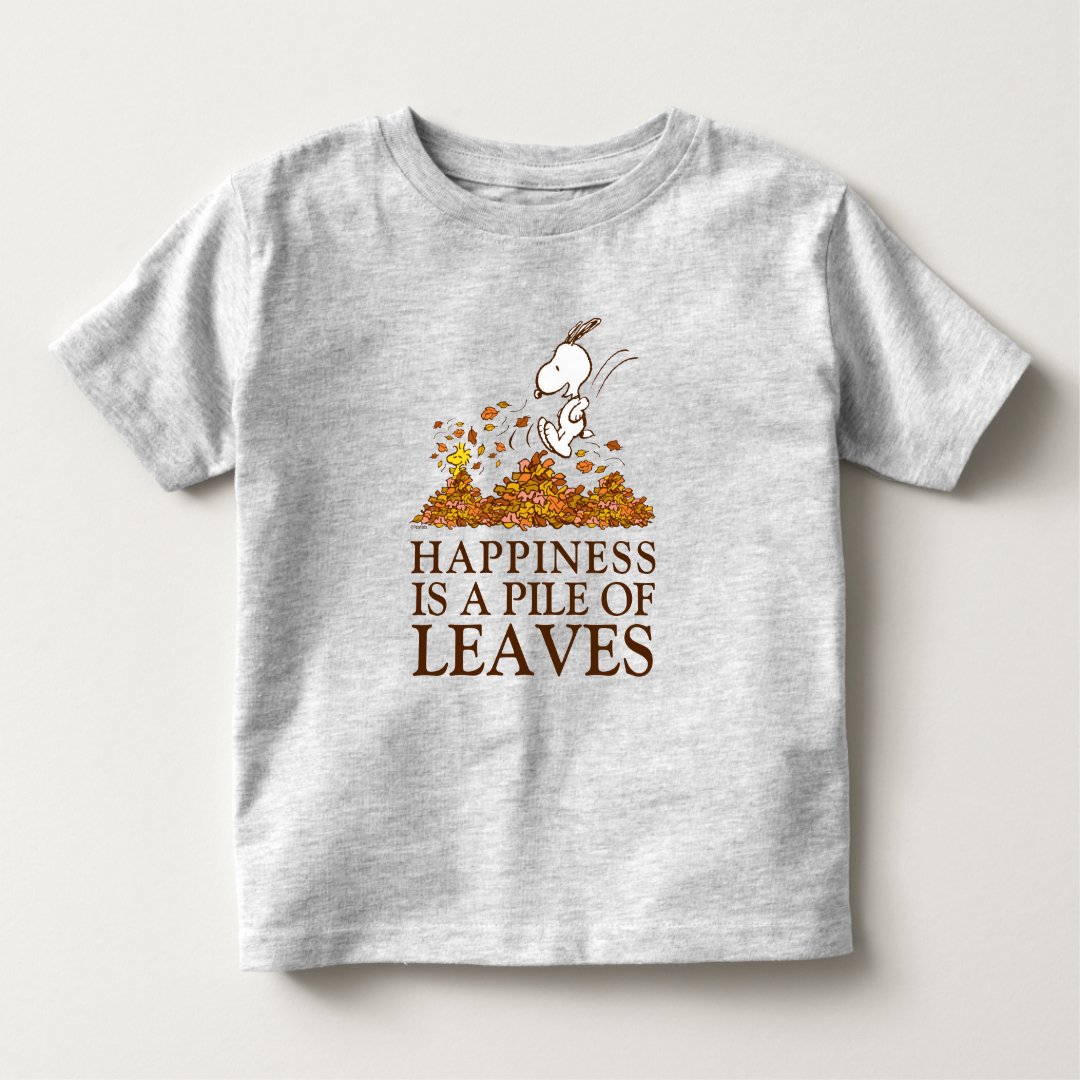 Snoopy & Woodstock Fall Leaves Toddler T-shirt (Front)