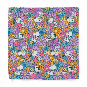 Snoopy & Woodstock Flower Pattern Bandana