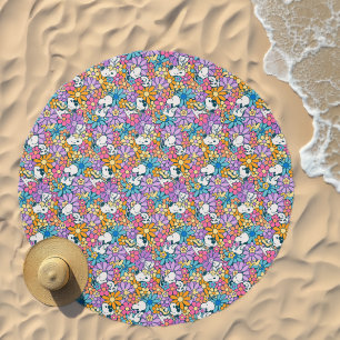 Snoopy & Woodstock Flower Pattern Beach Towel