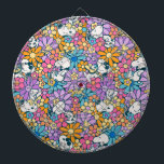 Snoopy & Woodstock Flower Pattern Dart Board<br><div class="desc">Check out this groovy Peanuts pattern featuring Snoopy and Woodstock.</div>