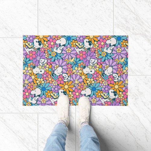 Snoopy  Woodstock Flower Pattern Doormat