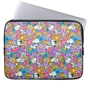 Snoopy & Woodstock Flower Pattern Laptop Sleeve
