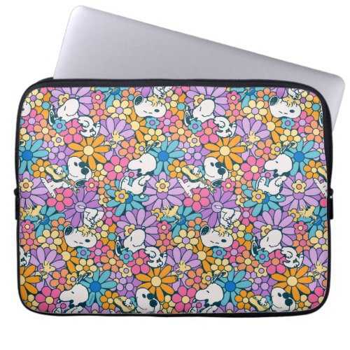 Snoopy  Woodstock Flower Pattern Laptop Sleeve