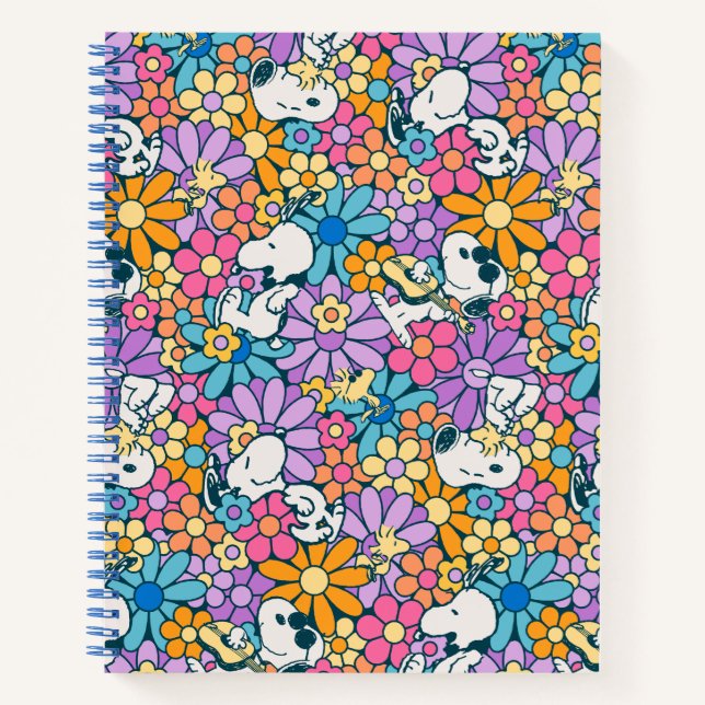 Snoopy & Woodstock Flower Pattern Notebook (Front)
