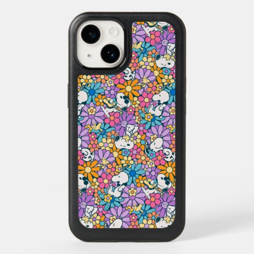 Snoopy  Woodstock Flower Pattern OtterBox iPhone 14 Case