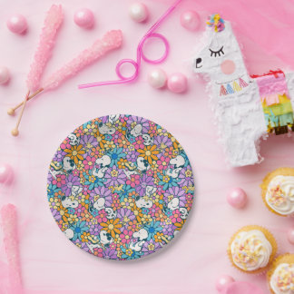Snoopy & Woodstock Flower Pattern Paper Plates