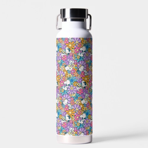 Snoopy  Woodstock Flower Pattern Water Bottle