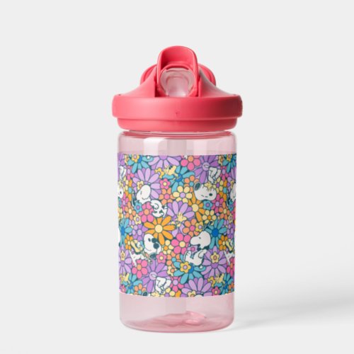 Snoopy  Woodstock Flower Pattern Water Bottle