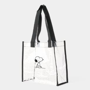 Snoopy & Woodstock Fun & Flowers Add Name Clear Tote Bag