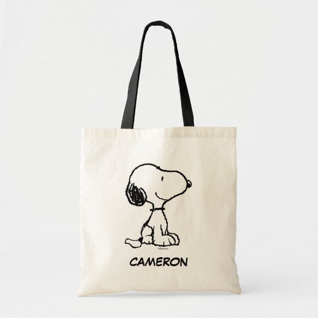 Snoopy & Woodstock Fun & Flowers | Add Name Tote Bag (Front)