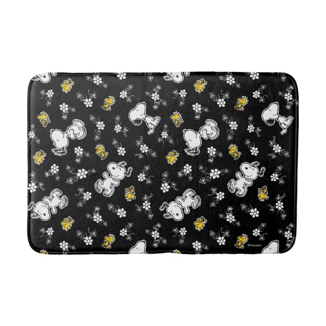 Snoopy & Woodstock Fun & Flowers Bath Mat (Front)