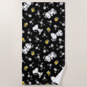 Snoopy & Woodstock Fun & Flowers Beach Towel