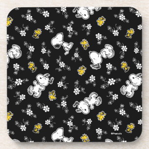 Snoopy & Woodstock Fun & Flowers Beverage Coaster