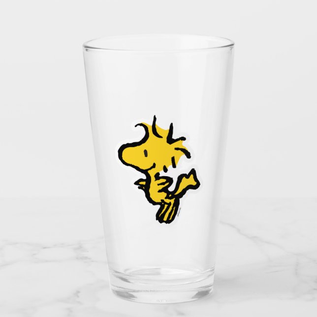 Snoopy & Woodstock Fun & Flowers Glass (Front)