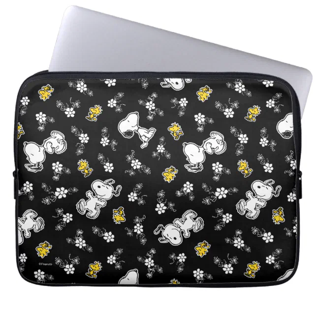 Snoopy & Woodstock Fun & Flowers Laptop Sleeve | Zazzle