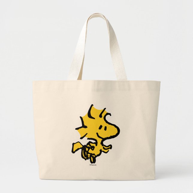 Snoopy & Woodstock Fun & Flowers Large Tote Bag (Front)
