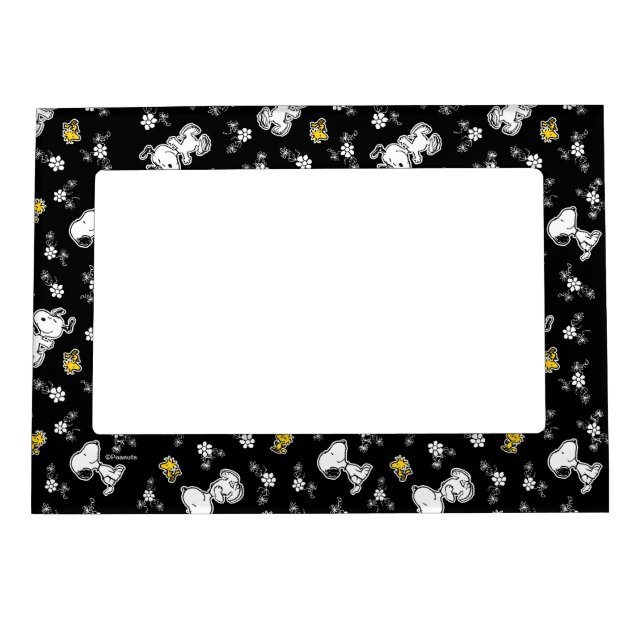 Snoopy & Woodstock Fun & Flowers Magnetic Frame (Front)
