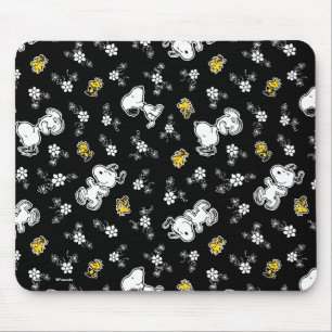 Snoopy & Woodstock Fun & Flowers Mouse Pad