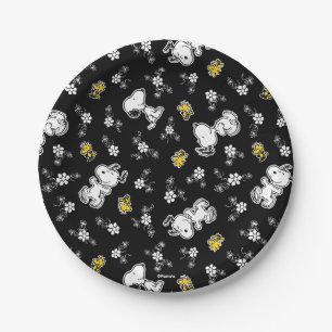 Snoopy & Woodstock Fun & Flowers Paper Plates