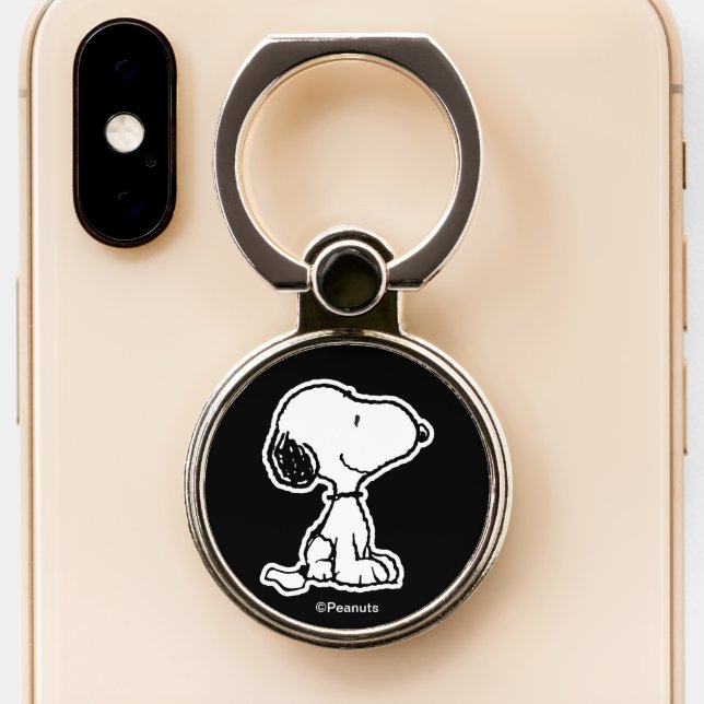 Snoopy & Woodstock Fun & Flowers Phone Ring Stand (Close Up)