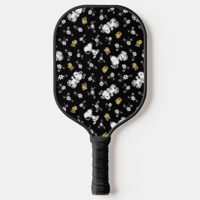 Snoopy & Woodstock Fun & Flowers Pickleball Paddle (Front)