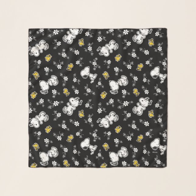 Snoopy & Woodstock Fun & Flowers Scarf (Front)
